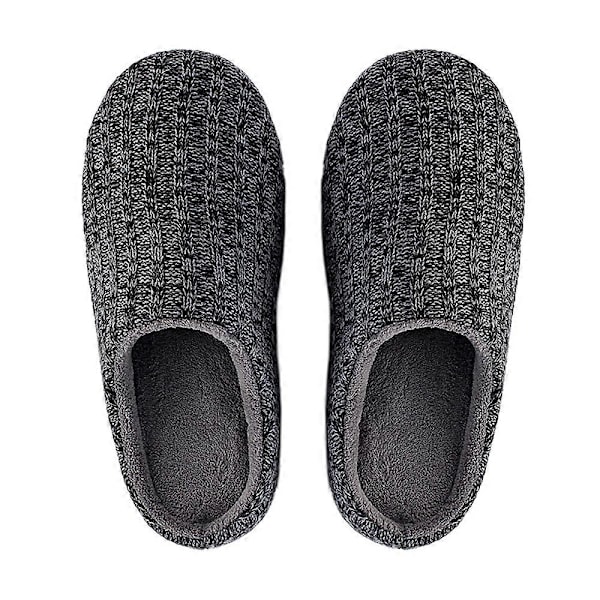 Innetofflor Memory Foam Slip-On Sovrum Bekväma Sommar Lätta Utomhusskor Med Gummisula-Grå-40-41