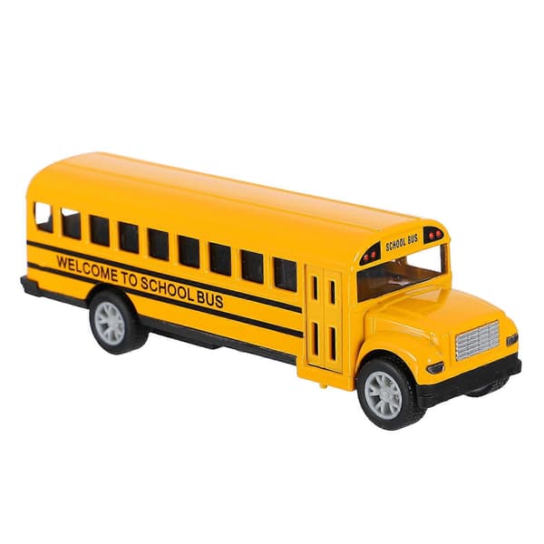 1 stk. Skolebus Model Legetøj Legering Træk Tilbage Model Bus Legetøj Børnebil Legetøj (Tilfældig Stil)