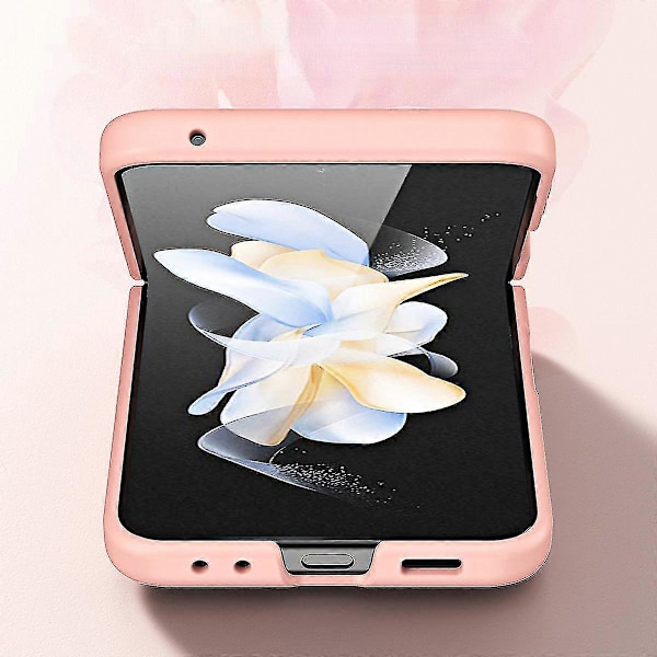 Hudkänsla Enfärgad Gångjärnsskydd Stöttåligt Skal För Samsung Galaxy Z Flip 5 Pink