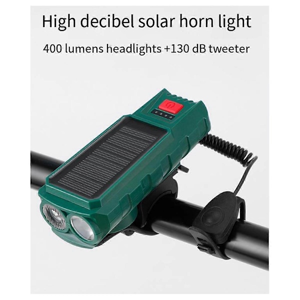 Pyörän torvi ajovalo aurinko/USB kaksoislataus pyörän torvi valo sininen