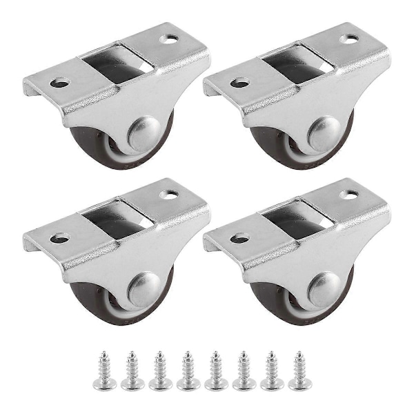 4 st Mini Hjul Möbelhjul 25mm Fasta Hjul för Möbler