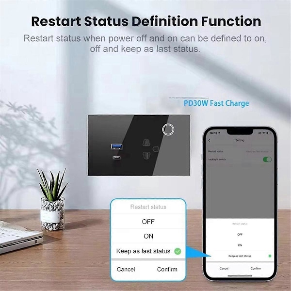 WiFi Tuya 16A Seinäpistorasia USB TYPE-C Pistoke Pistorasia Virta Valkoinen EU-pistoke