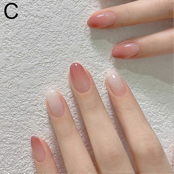 Fantasy Fairy Lösnaglar Set med Lim Fransk Konstgjorda Naglar Färg Nagelkonst E296