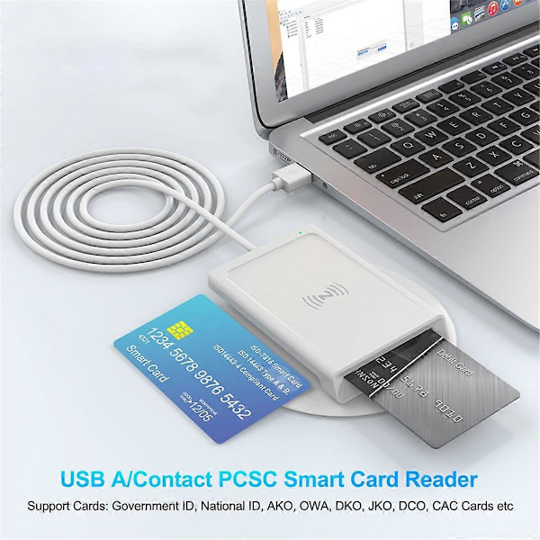 Kontakt + NFC 2-i-1 Smartkortläsare PC-ansluten Dual-Interface