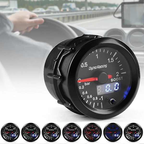 Turbo Boostmätare Dubbel Display 2 Bar Med Boost Sensor 52mm 2 Tum Turbo Tryckmätare För Bil-yvan