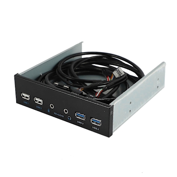 5.25 Tums Intern Frontpanel USB-hub för Stationär Dator, 2 Portar USB 3.0 och 2 Portar USB 2.0 med HD
