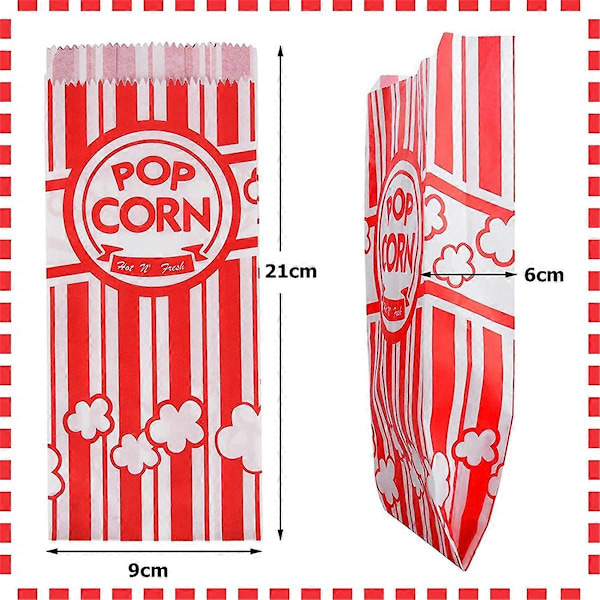 Paperiset Popcorn-pussit, tiiviit rasvankestävät popcorn-pussit juhliin