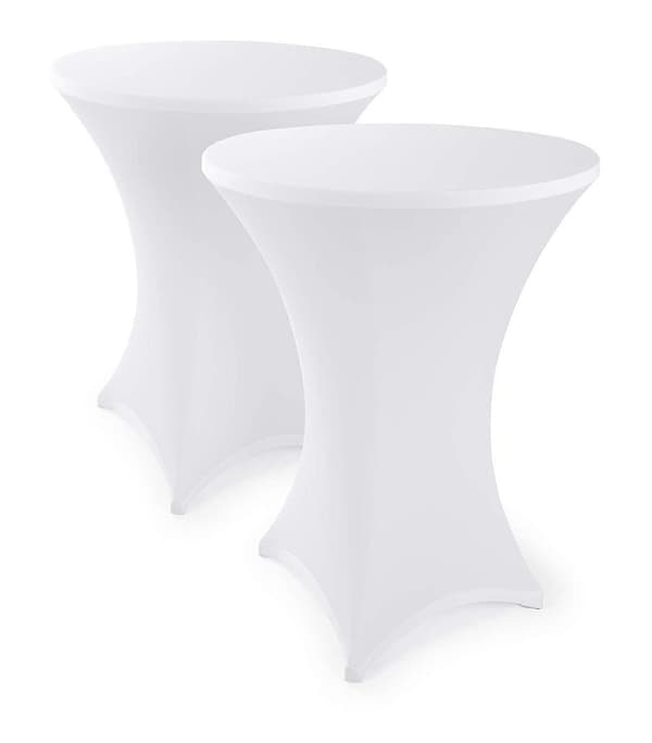 Eleganta Antracit Stretchöverdrag Bartbordsöverdrag för Bistrobord White 80   2 Set
