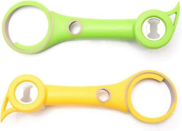 Boksåpner Functal Boksåpner Vri Flaskeåpner Ølkorkfjerner For Hjemmebar (Gul) (2 stk)