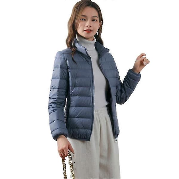 Ultralätt kort dunjacka för dam BLUE 2XL