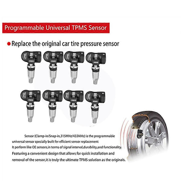 8st TPMS Däcktryckssensor för Autel Tool TS408 TS508 ITS600