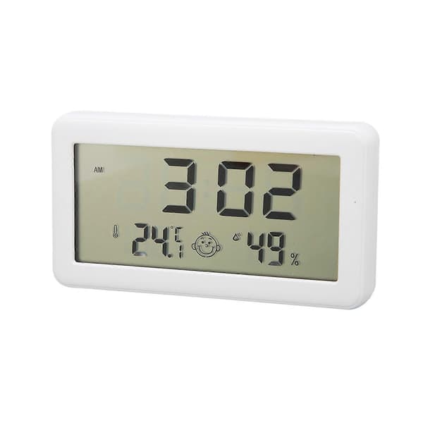 LCD Hygrometer Termometer Hög Noggrannhet Tydlig Display Inomhus Komfortindikator med Fällbart Ställ för Hemmakontor