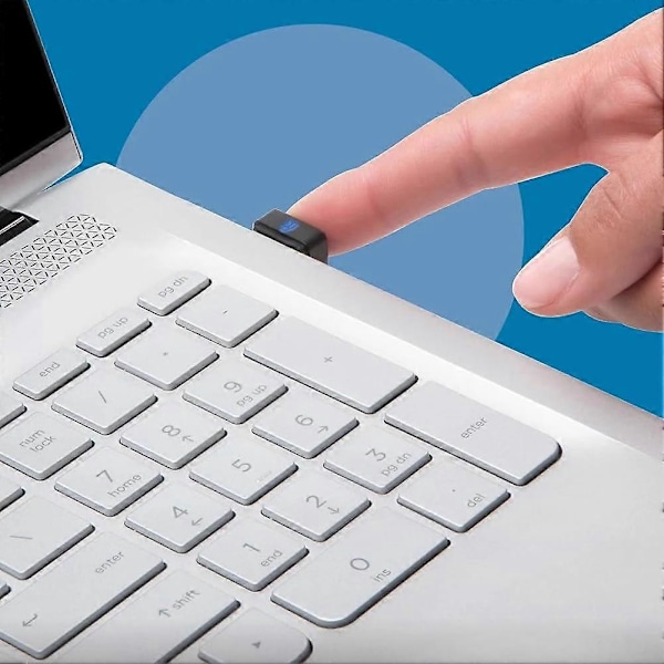 USB Fingeravtrycksläsare FIDO U2F Säkerhetsnyckel Enhet Inloggning - Windows Hello Black