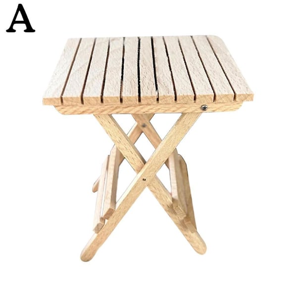 1:12 Nukkekodin kokoontaitettava puinen rantalounge-aurinkotuoli Lounge chair