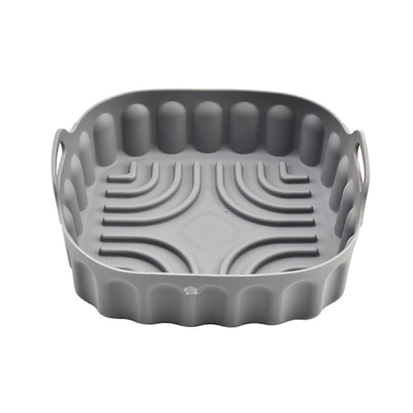 Airfryerform Non-Stick Livsmedelsgodkänd Jämn Uppvärmning Airfryer Silikonkruka Köksartiklar Grey S