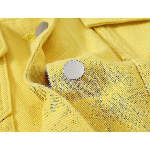 Denimjakke for kvinner YELLOW S