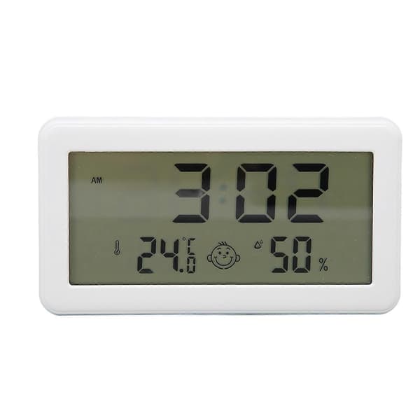 LCD Hygrometer Termometer Hög Noggrannhet Tydlig Display Inomhus Komfortindikator med Fällbart Ställ för Hemmakontor