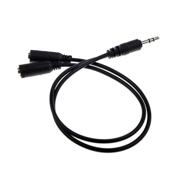 O Y-kabel 3,5 mm plugg til 2 x 3,5 mm kontaktkoblingsadapter 2