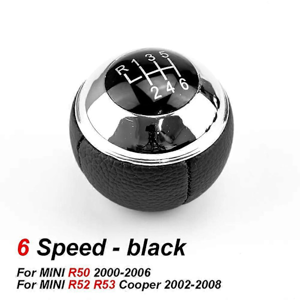 5-växlad manuell växelspaksknopp för Mini R50 2000-2006 Cabrio R52 2002-2008 Black 6 Speed