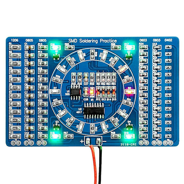 Lödningsövning SMD Kretskort LED Elektronikprojekt DIY Kit