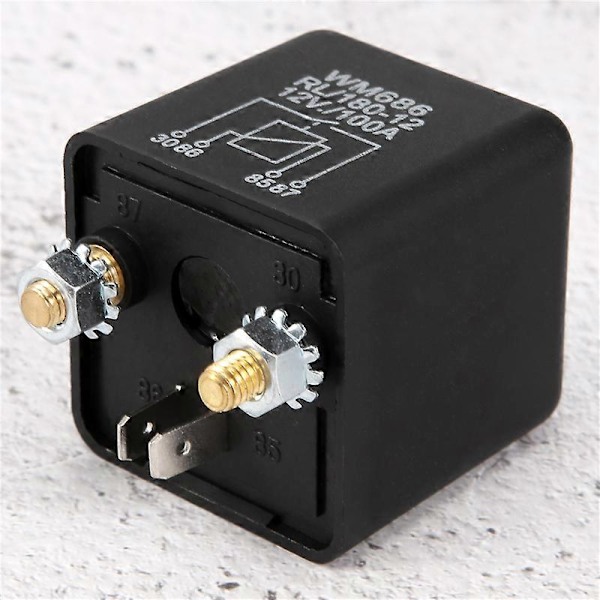 12V 100Amp 4-Pin Kraftig PÅ/AV Strömbrytare Delad Laddningsrelä Svart