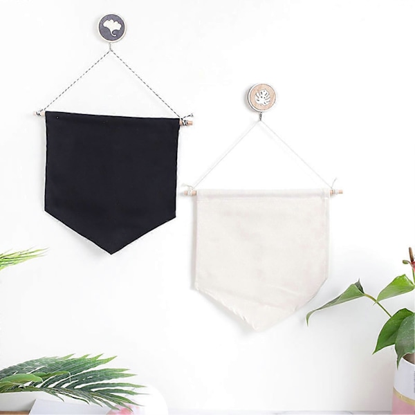 Nordisk Bomull Brosch Nål Märke Hållare Hängande Väggförvaring Display Banner Flagga Black M