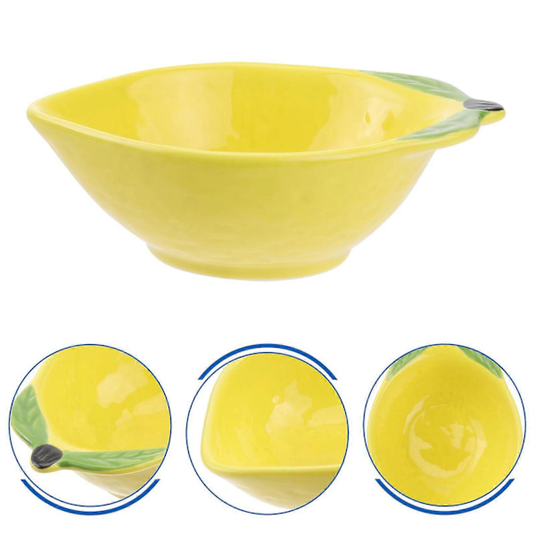 Keramisk dessertskål, dejligt design, fad til tørret frugt, madfad til snacks, frugtsalat (citron)