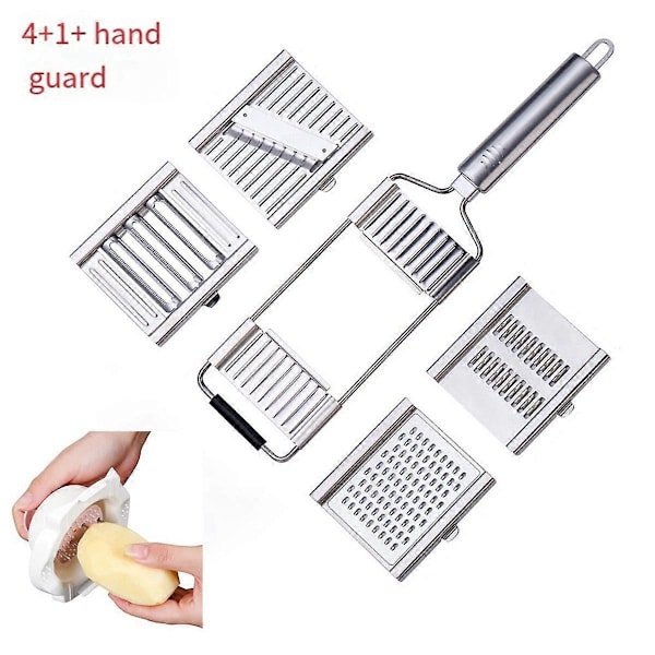Rostfritt Stål Handskydd Grönsak Potatis Rädisa Pommes Frites Multifunktion Rivjärn Skivare Grönsaksskärare