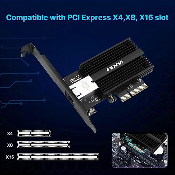 10Gbps PCIe Nätverkskort Marvell AQC113C 10G RJ45 Ethernet PCI Express LAN Adapter