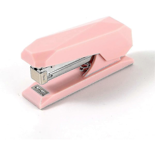 Wekity Häftapparat med häftklamrar, liten kraftig häftapparat för skrivbord (rosa)