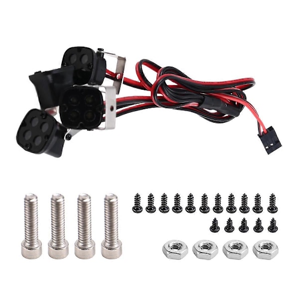 4LED Lampor för Axial SCX10 III -4 -6 1/10 RC Blått Ljus