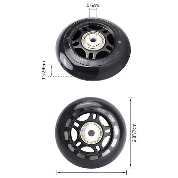 4 st Rullskridskohjul 70X24mm Lager Skatetillbehör Non-
