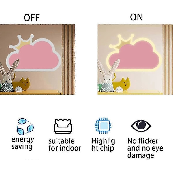 Seinävalaisin sisätiloihin, 12W LED-seinävalaisin, moderni pilven muotoinen seinävalaisin, lämmin valkoinen-luonnonvalkoinen-kylmä valkoinen kolmivärinen seinävalaisin f(Pinkki)