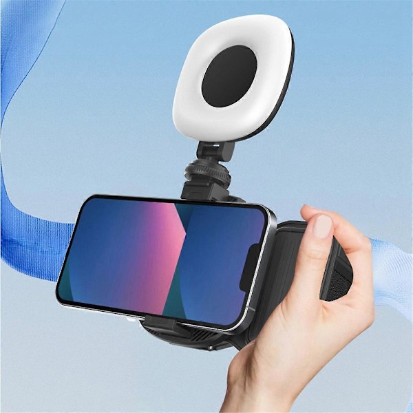 Puhelimen Bluetooth-käsikäyttöinen Sefile-tikku, kahvan vakain, vlog-selfie-täyttövalo, valokuvaustarvikkeet, musta valolla