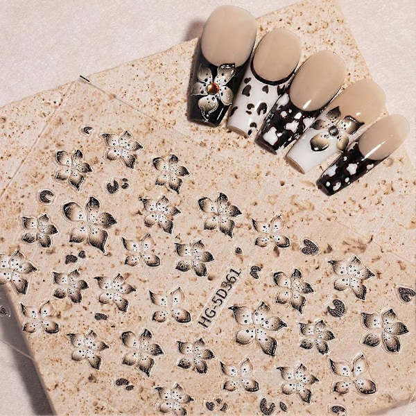Mirad Devil's Flower Nagelstickers 3D Relief Style 1