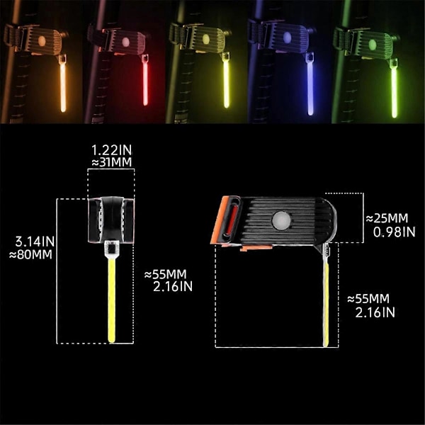 USB Ladattava Polkupyörän Valosarja Takavalo B
