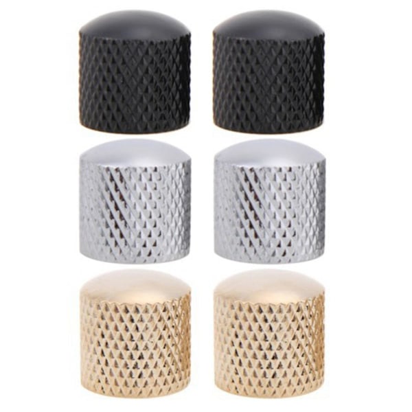 Guld Metall Dome Gitarr Volymknapp Elgitarr Bas Potentiometer Kontrollknapp (Utan Hål)