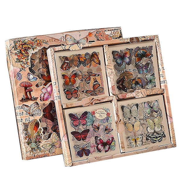 Scrapbogsklistermærker til Junk Journal-artikler, sommerfugl