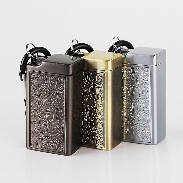 Mini Portabel Fickaskkopp i Metall med Nyckelring Silver