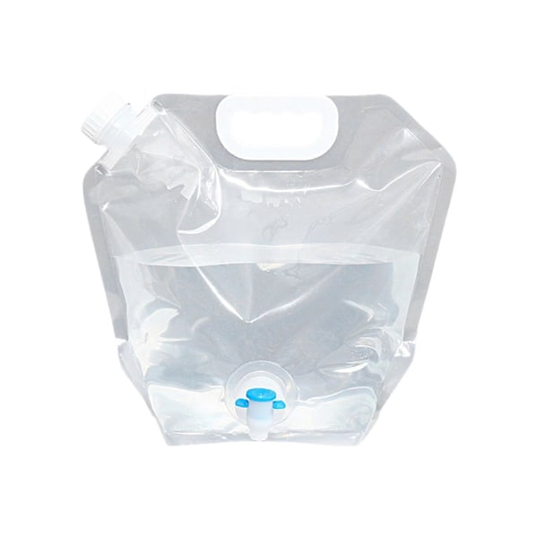 5L/10L Vikbar Vattenpåse Läcksäker Stor Kapacitet Plast Enkel Fyllning Hopfällbar Vattenbehållare för Camping Clear 1