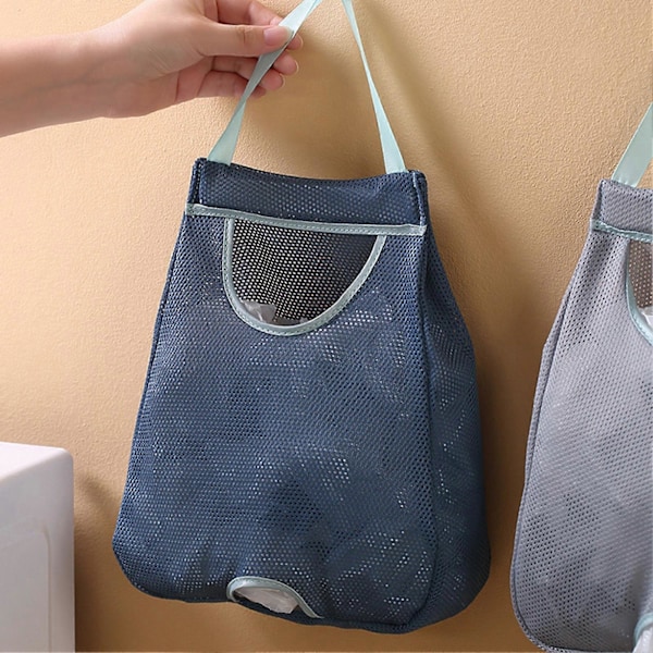 Hængende Opbevaringspose Åndbar Pladsbesparende Polyester Vægophængt Affaldspose Organizer Køkkenartikler Grey B