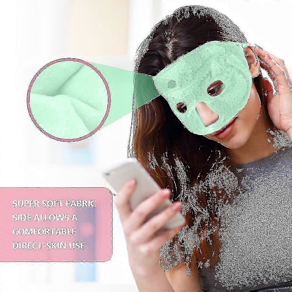Ismask för ansikte/ögon för kvinnor och män, uppvärmd varm kylande återanvändbar gelmask