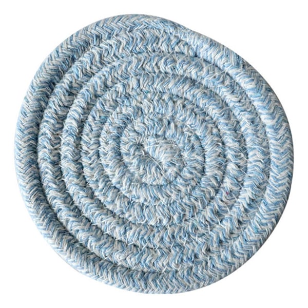 Muodonmuutoksia estävä kudottu teealunen, liukumaton puuvillalankainen pöytäkahvialunen, keittiötyökalut Light Blue 11cm