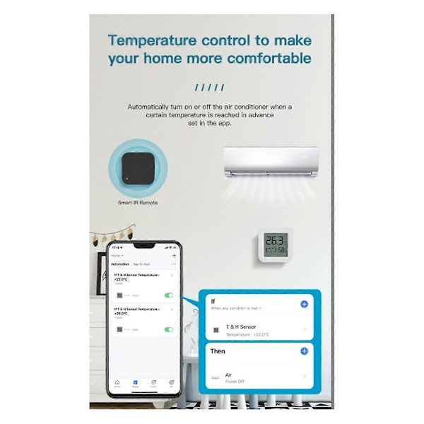 Tuya Zigbee Temperatur- och Fuktighetssensor Mini LCD Digital Display