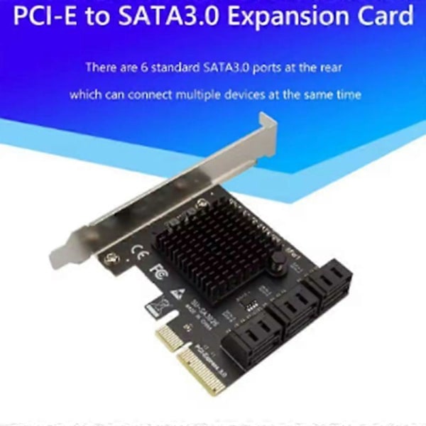 PCI-E 6 Portin SATA-kortti PCI-E 4X -kortit PCI Express - SATA 3.0 6 Portin SATA III 6Gbps PCIE X4 -laajennuskortti