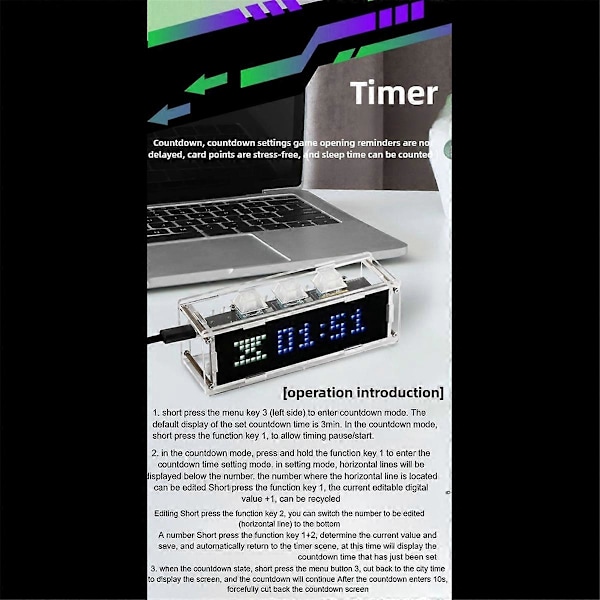 RGB Ambientbelysning med Mekanisk Tangentkapselklocka och Timerfunktion