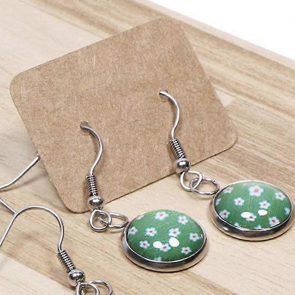 50 KPL Kraft-paperiset korvakorujen esittelykortit, 3,5 x 2,5 cm (pronssi)