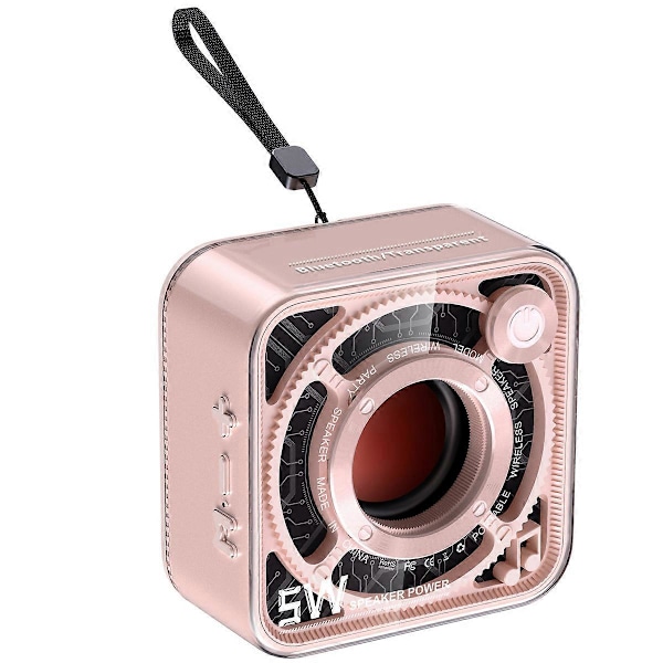 KXJ-Pieni Bluetooth-kaiutin voimakkaalla stereoäänellä, kannettava langaton kaiutin pink