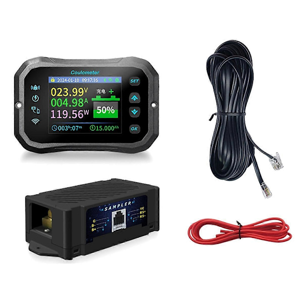 KM110F Coulombmätare, Visar Batterispänning och Effekt för Husbil & Elbil