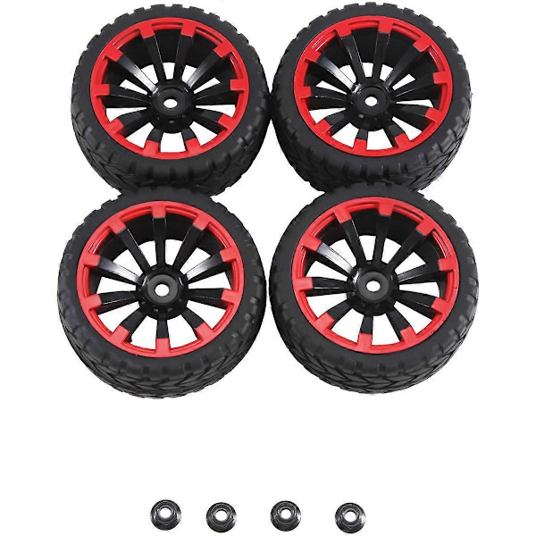 4 st 12 mm Hex Hjul Fälgar & OD 2.59 Tum Gummidäck, A